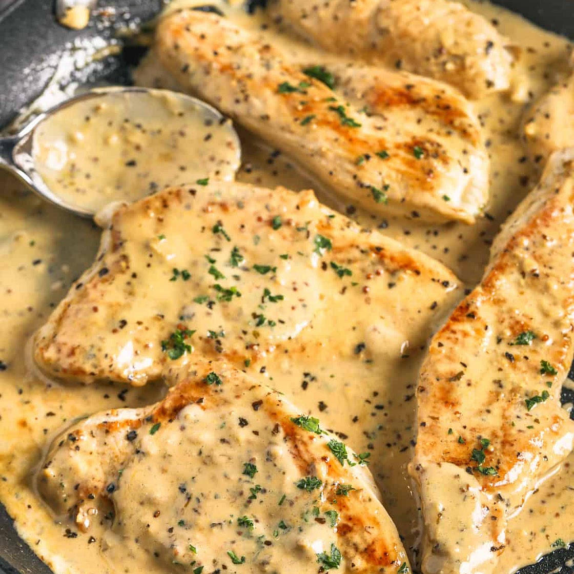 Turkey Cutlets with Dijon Sauce