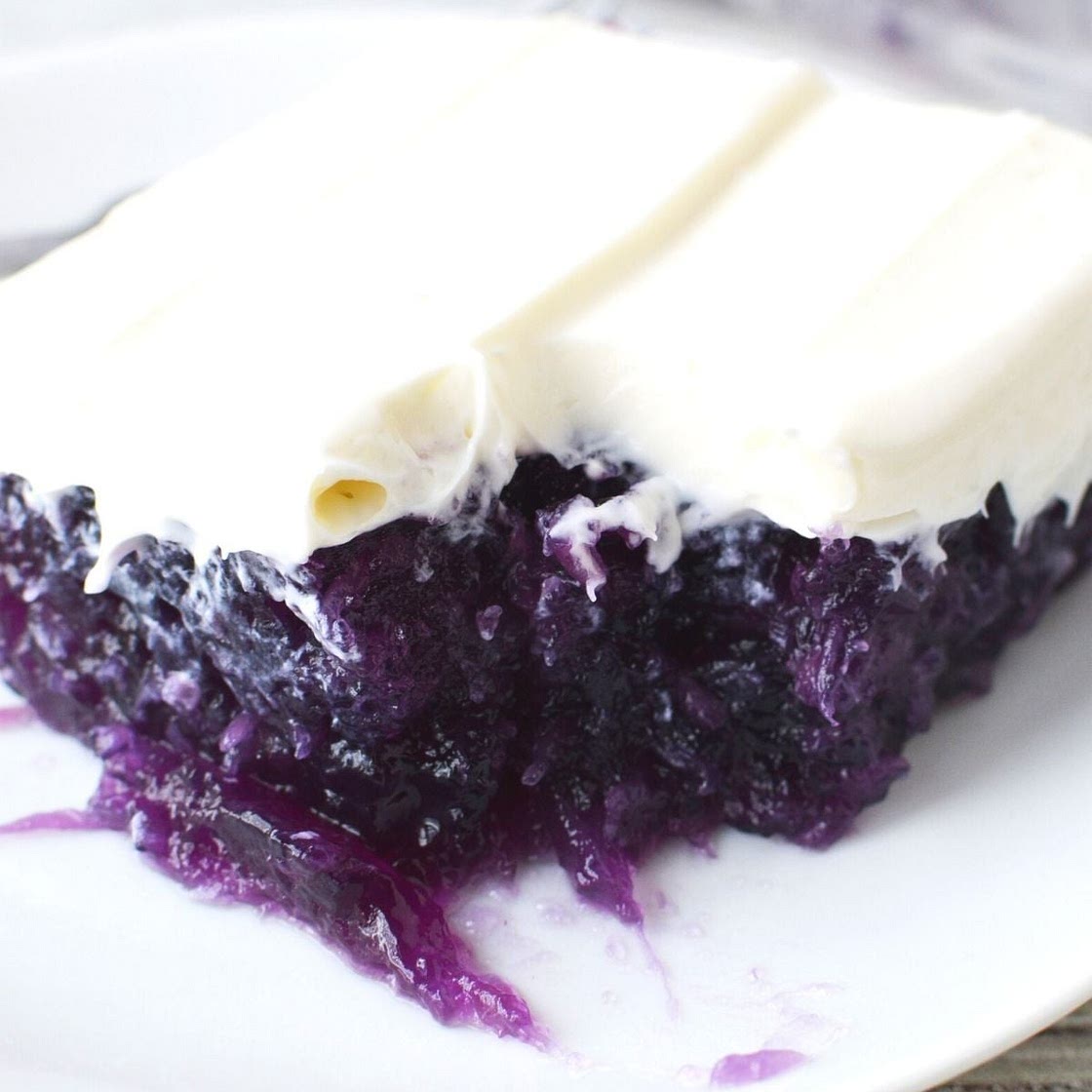 Blueberry Jello Salad with Cream Cheese Frosting