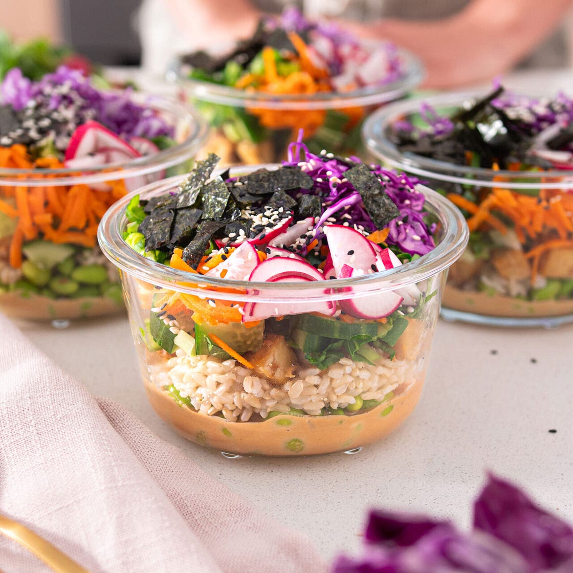 High-Protein Tofu Poke Bowl (Meal-Prep)