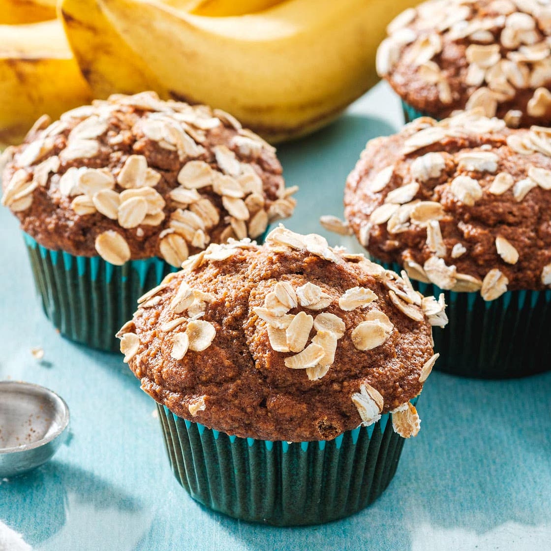 Healthy Banana Muffins (Gluten Free Dairy Free)