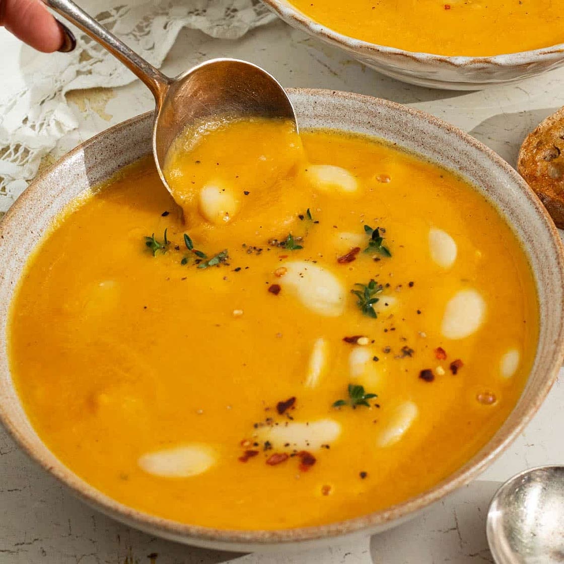 Spiced Carrot and Butter Bean Soup