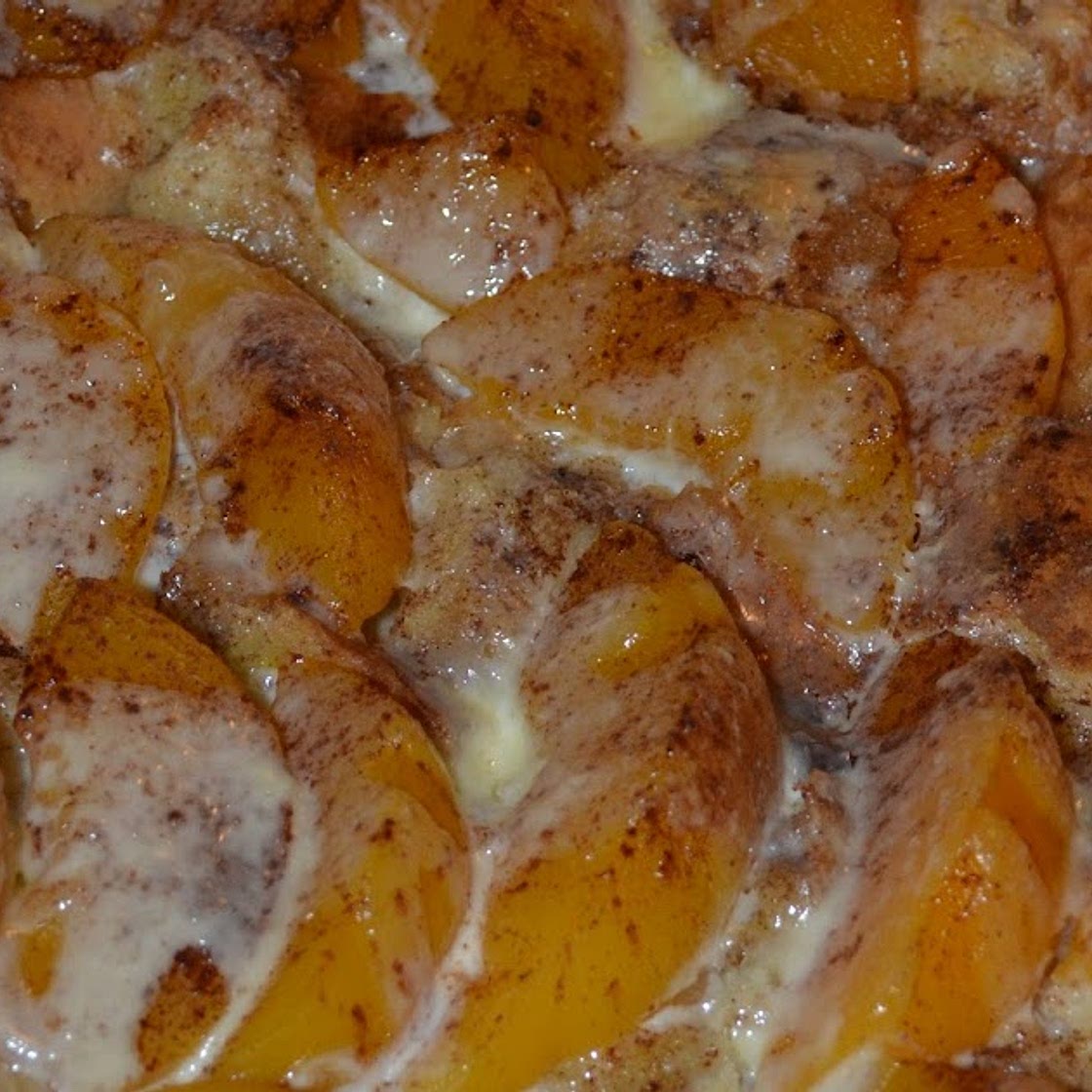 Peaches and Cream Overnight French Toast Casserole