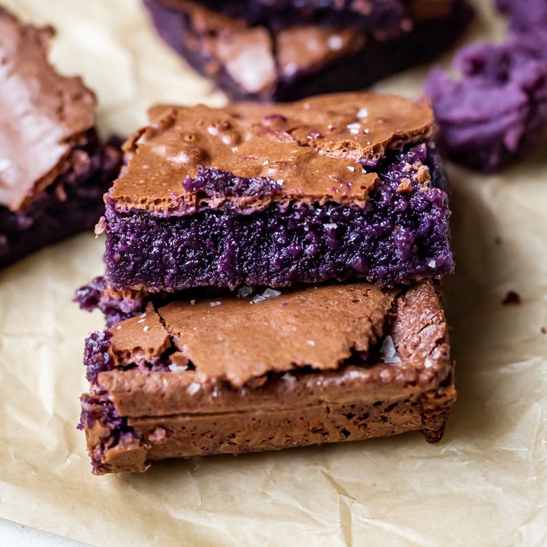 Fudgy Ube Brownies