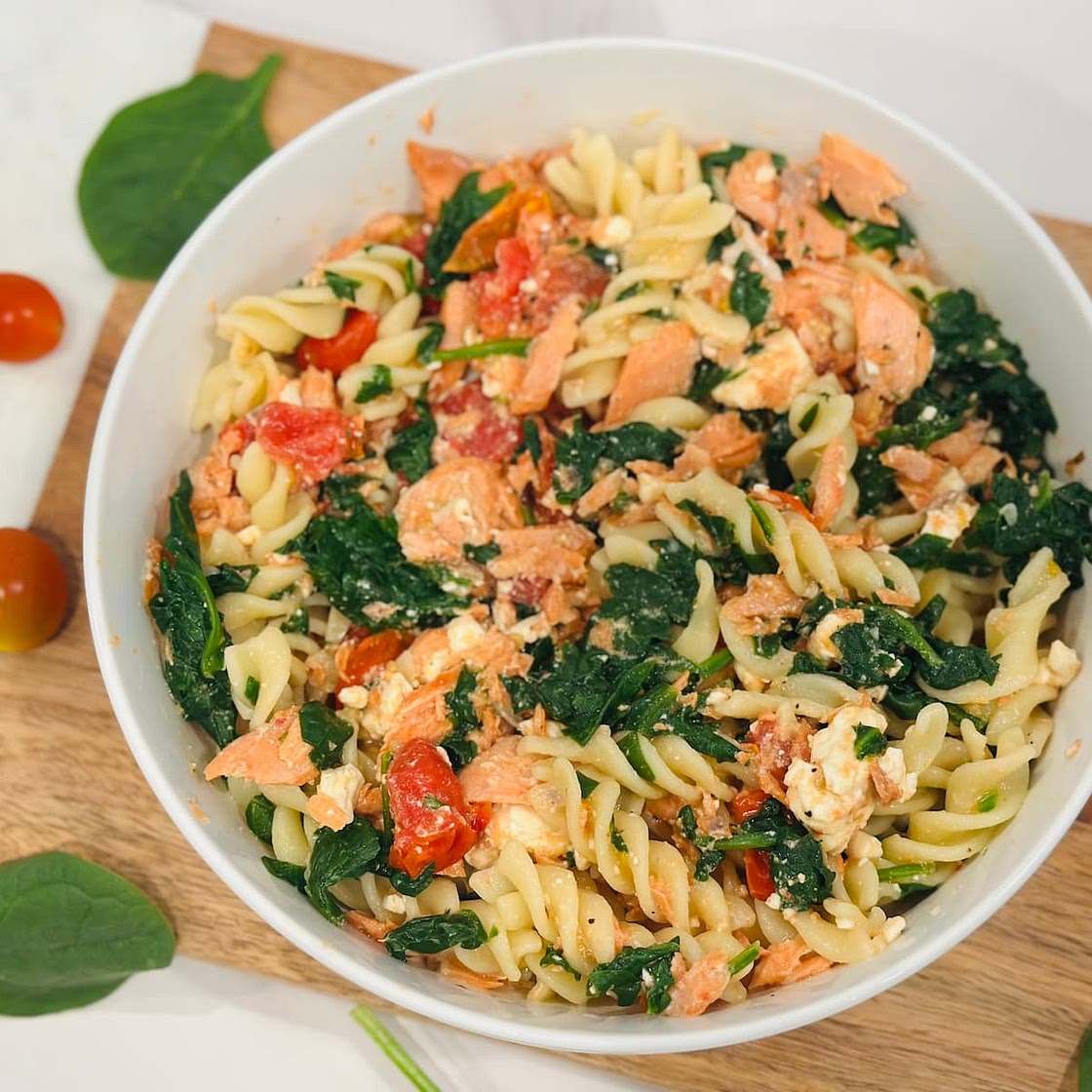 Baked Feta Salmon and Pasta