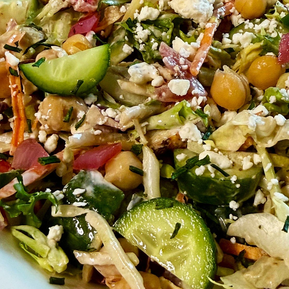 Chickpea Cucumber and Feta Salad