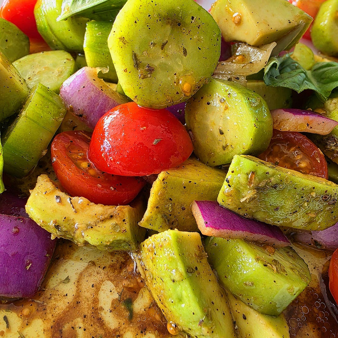 TOMATO CUCUMBER & AVOCADO SALAD