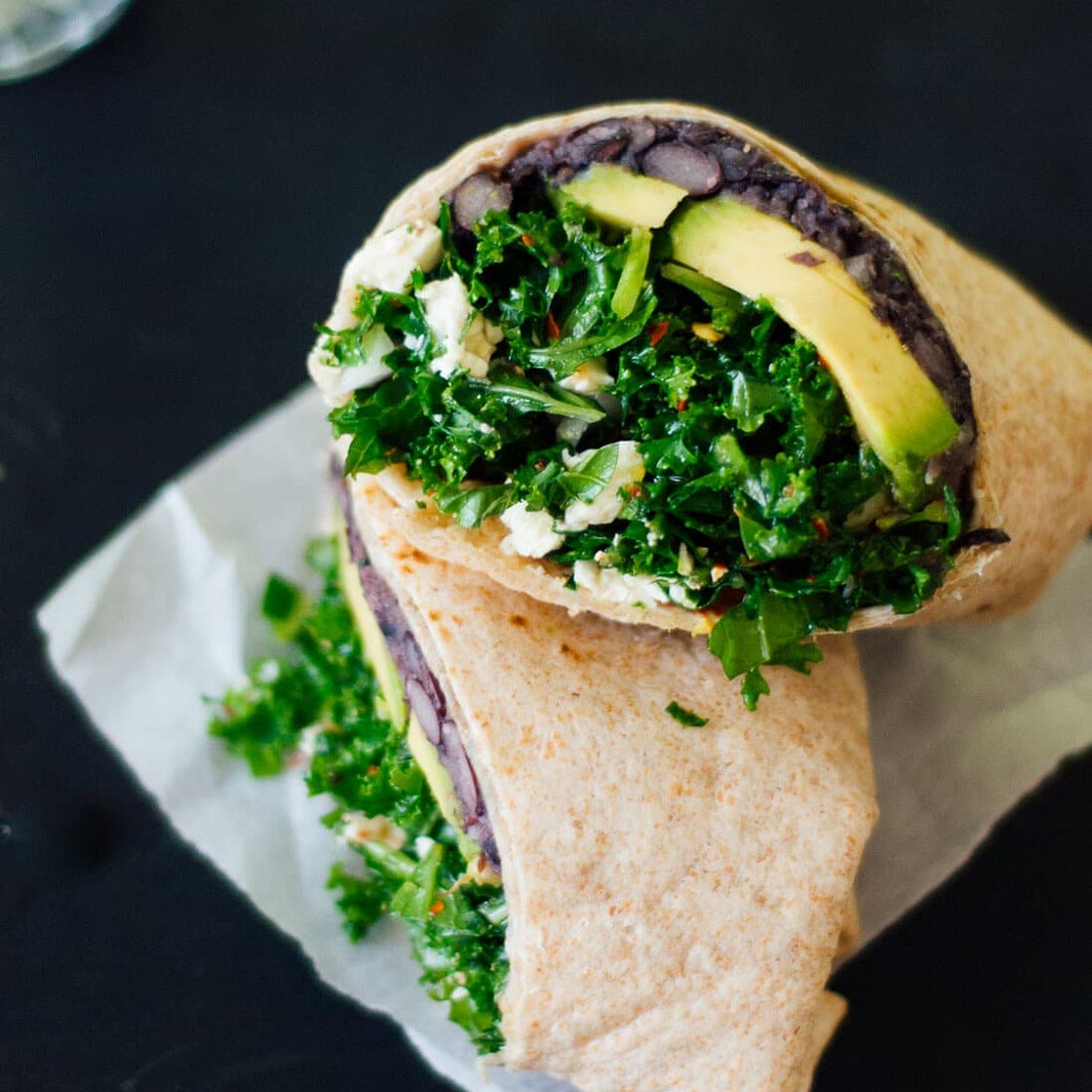 Kale and Black Bean Burritos
