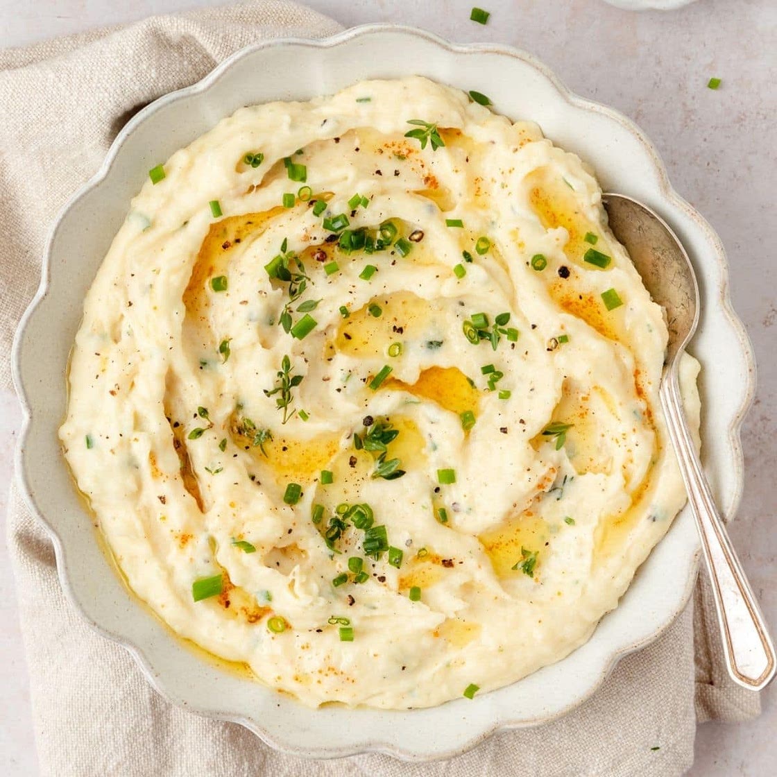 Brown Butter Mashed Potatoes with Roasted Garlic