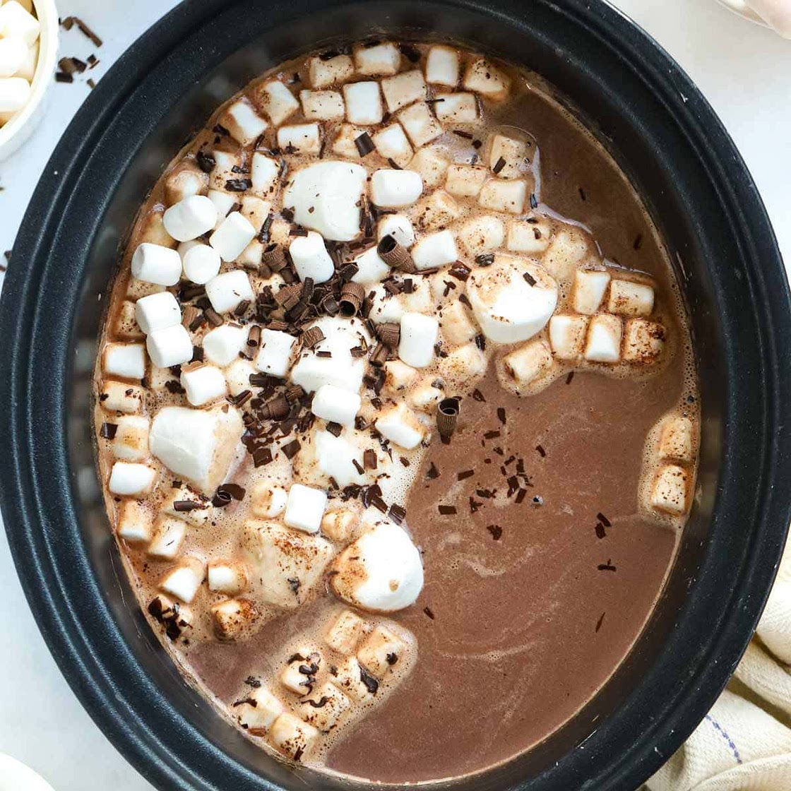 Slow Cooker Hot Chocolate {BEST Ever Recipe!}