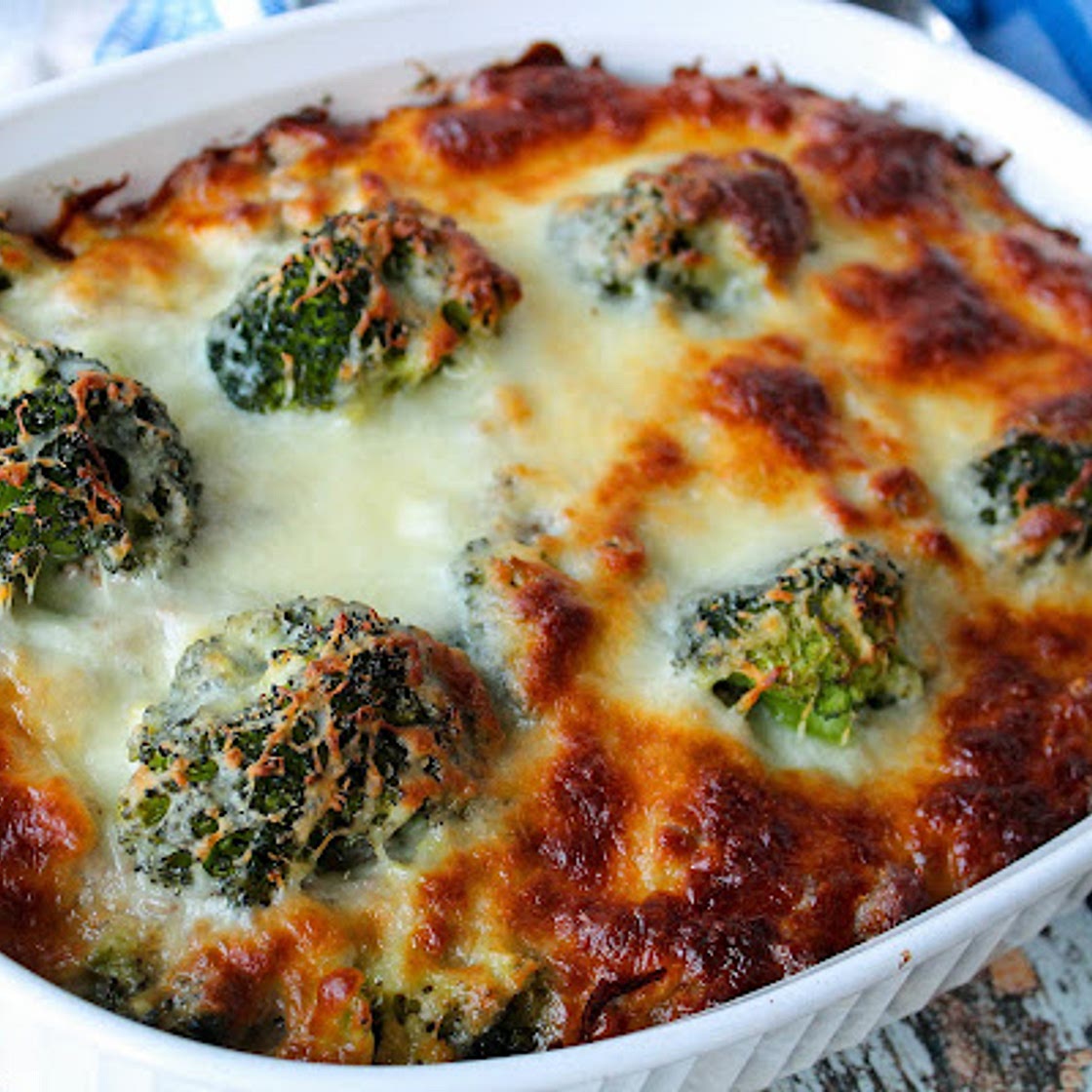 Hamburger, Sausage, Broccoli Alfredo - Low Carb