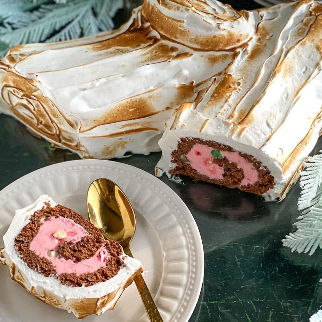 Low FODMAP Frozen Peppermint Bûche de Noël