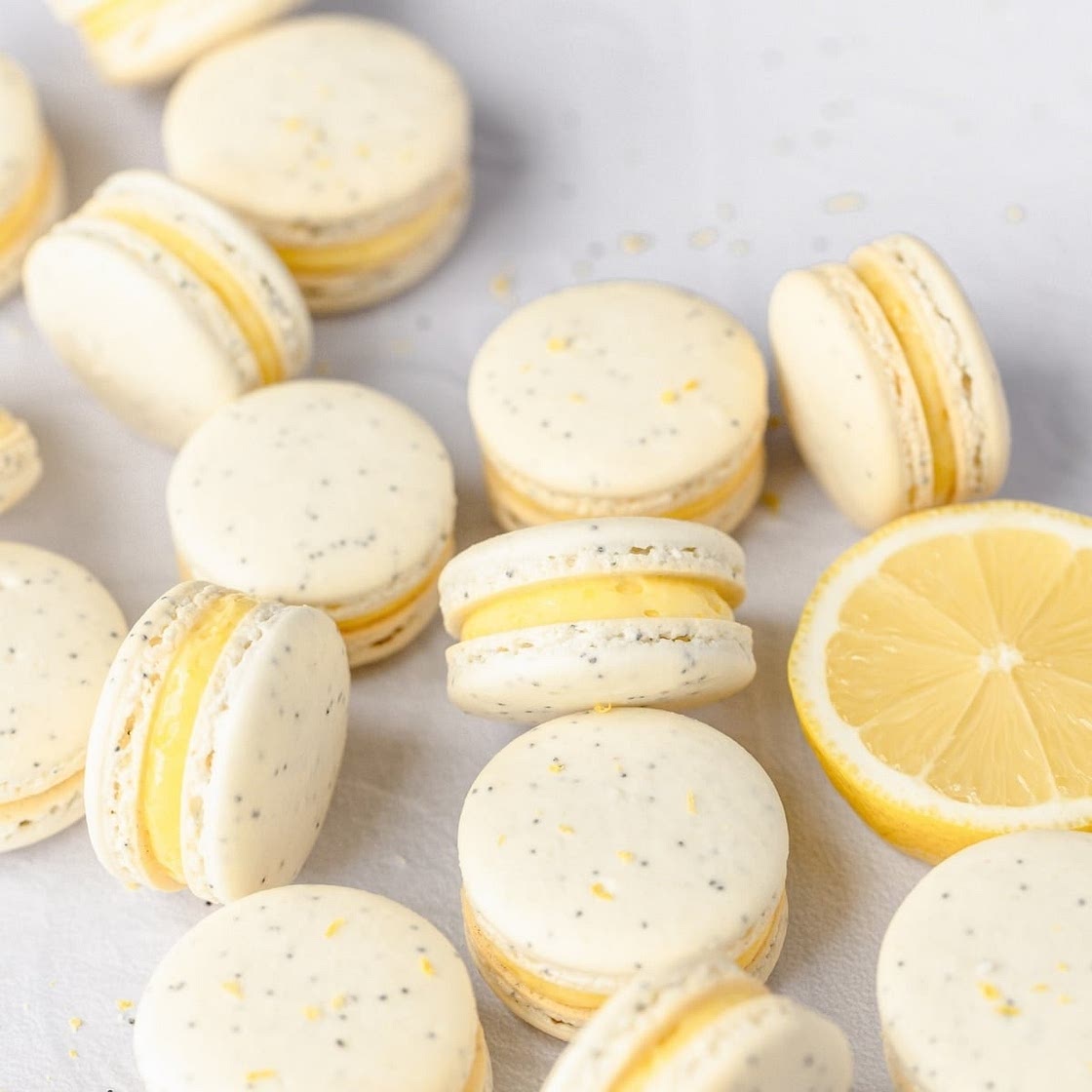 Lemon Poppy Seed Macarons