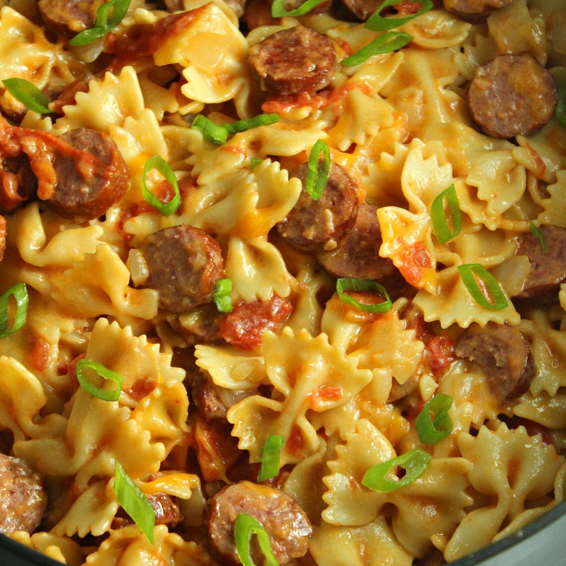 Cheesy Kielbasa Pasta