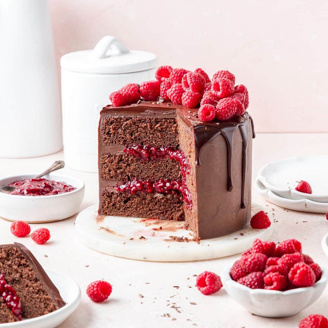 Chocolate Raspberry Layer Cake