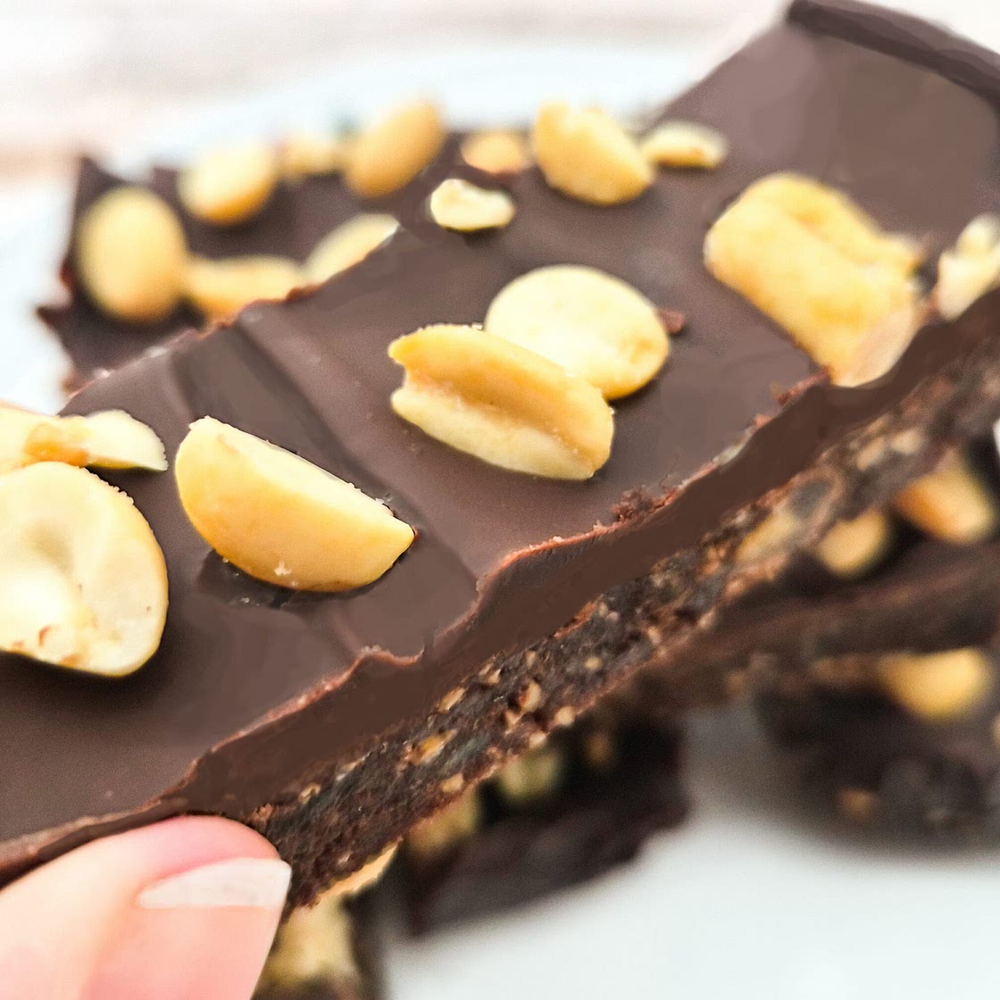 Easy Peanut Butter & Date Chocolate Brownie Bars