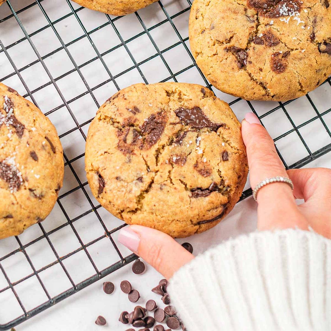 Vegan Tahini Cookies with Chocolate Chunks