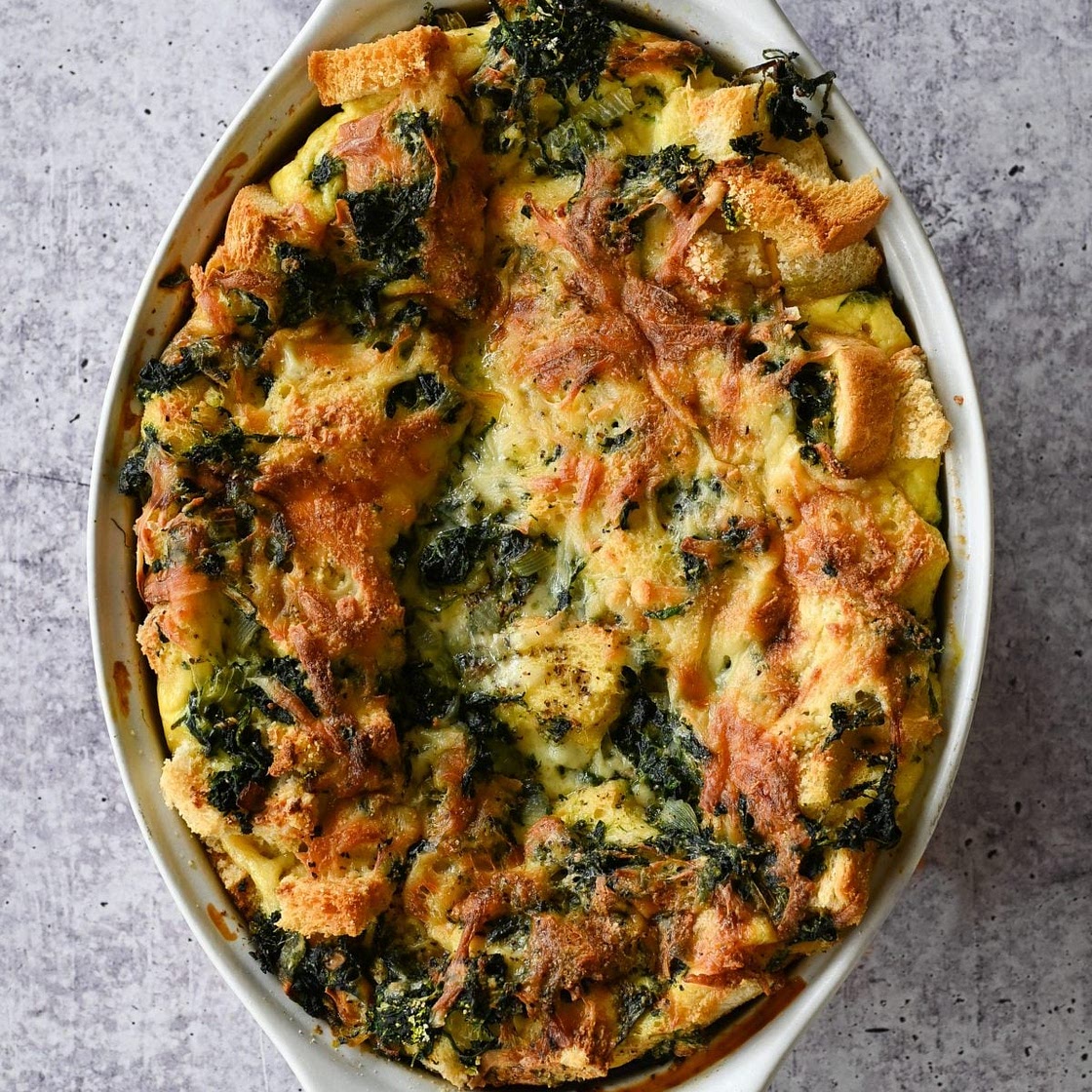 Spinach & Cheese Strata