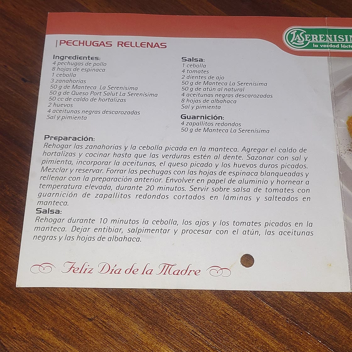 Pechugas rellenas