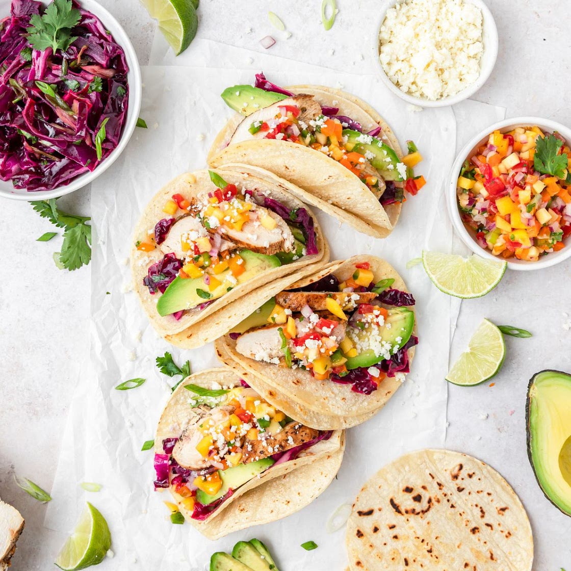 Grilled Chicken Tacos with Mango Salsa
