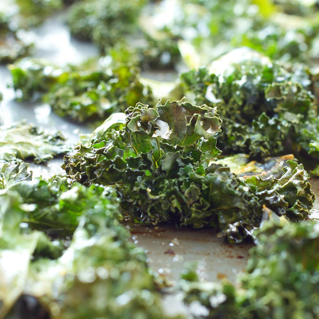 No Fail Sea Salt and Garlic Kale Chips