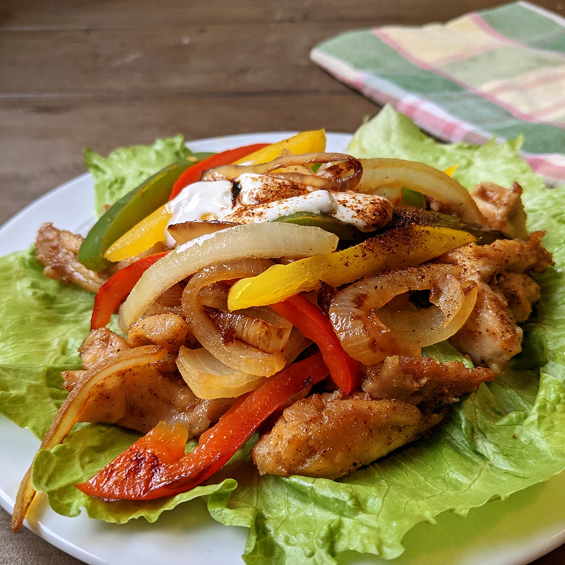Quick Low calorie, Low Carb Chicken Fajitas