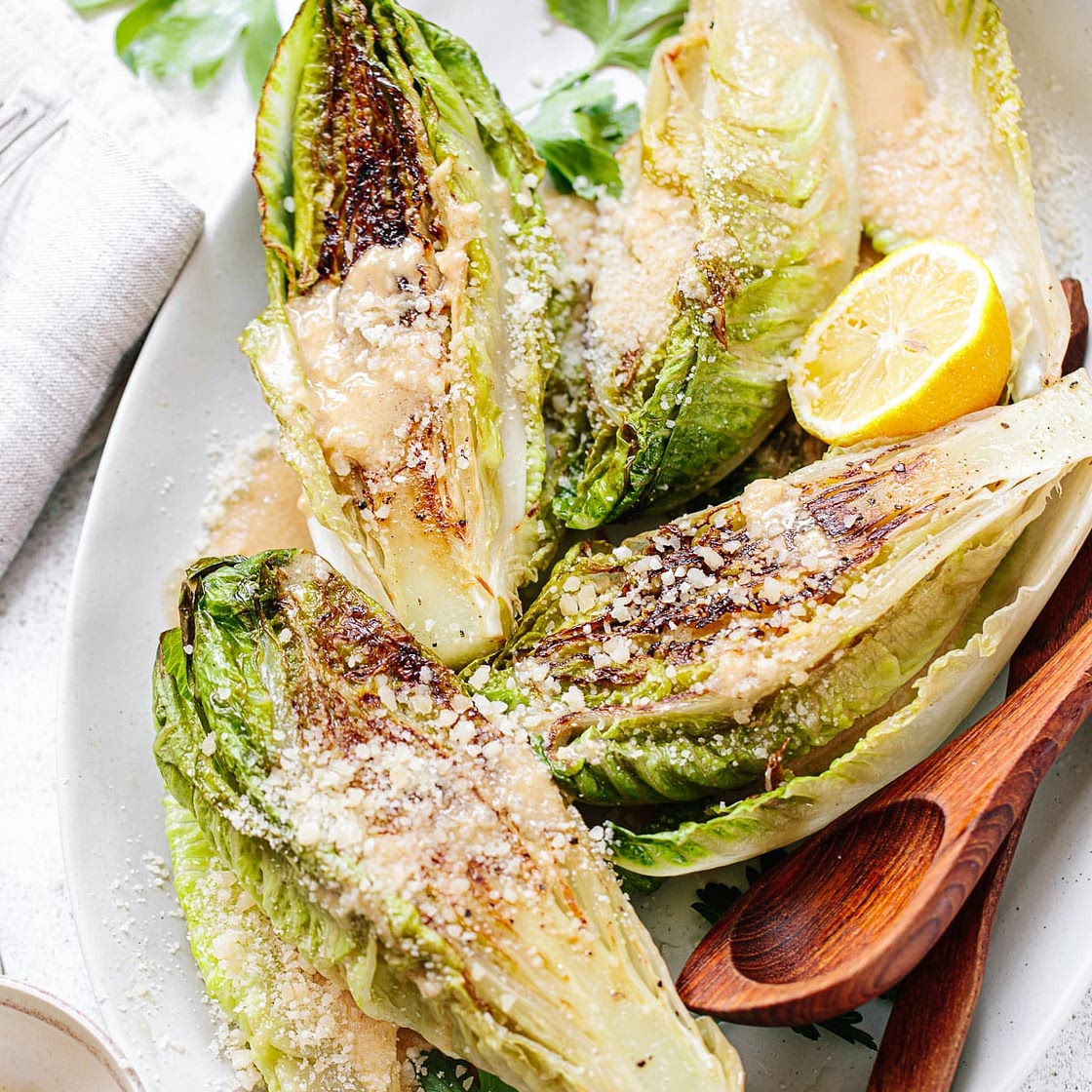 Grilled Romaine Lettuce Caesar Salad