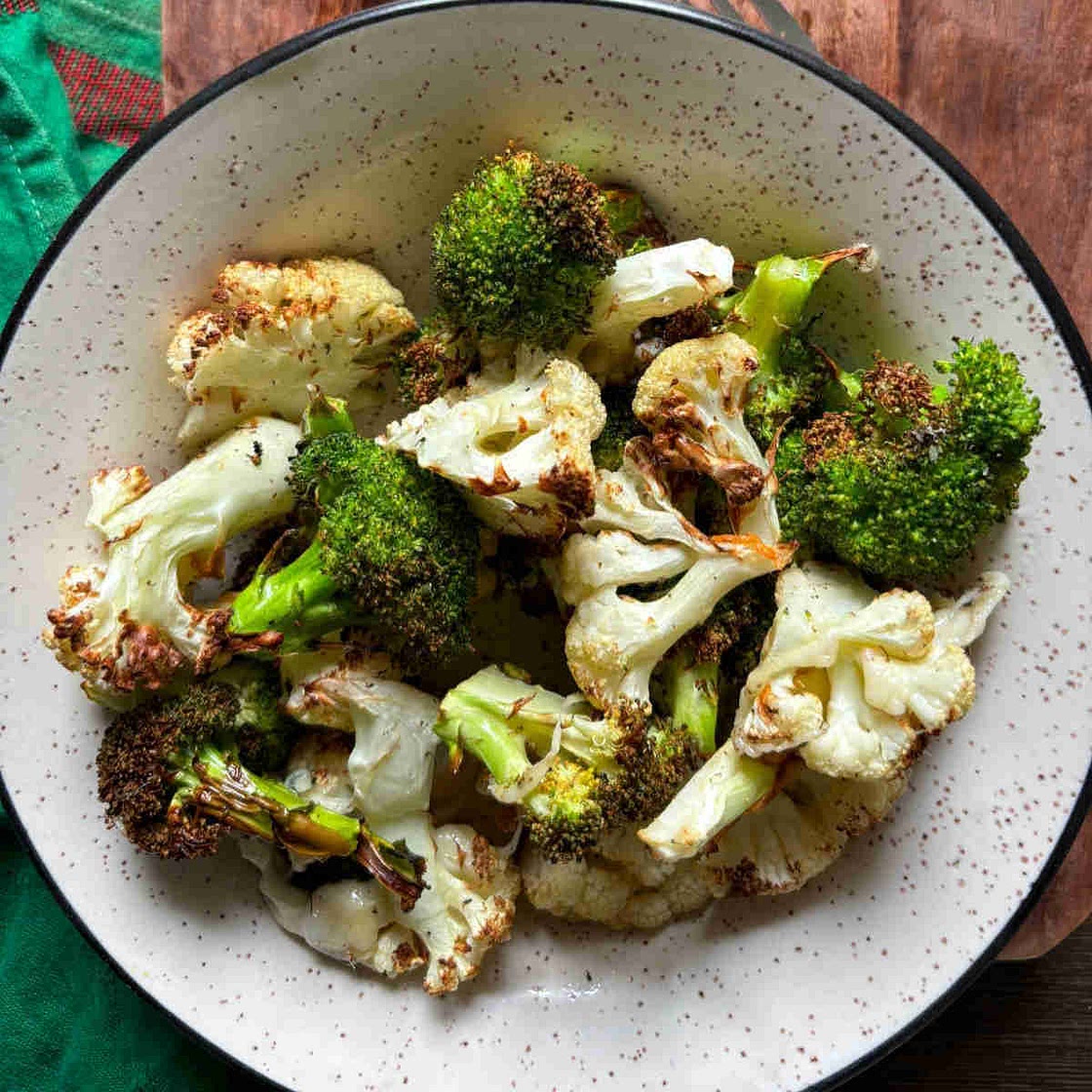 Easy Air Fryer Broccoli and Cauliflower