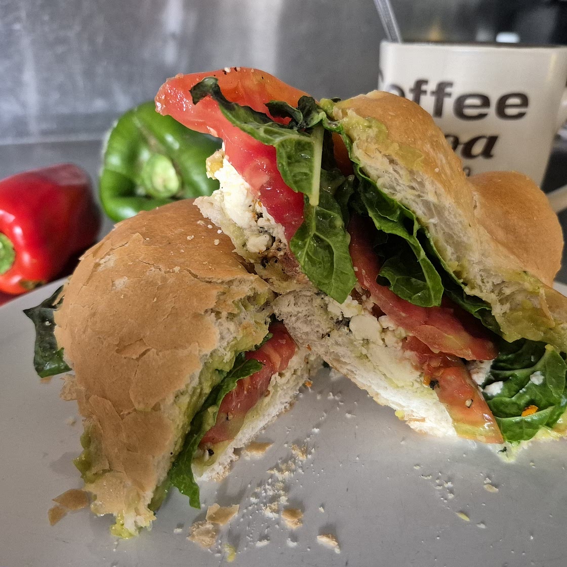 Toasted Spinach, Carrot & Feta Sandwich