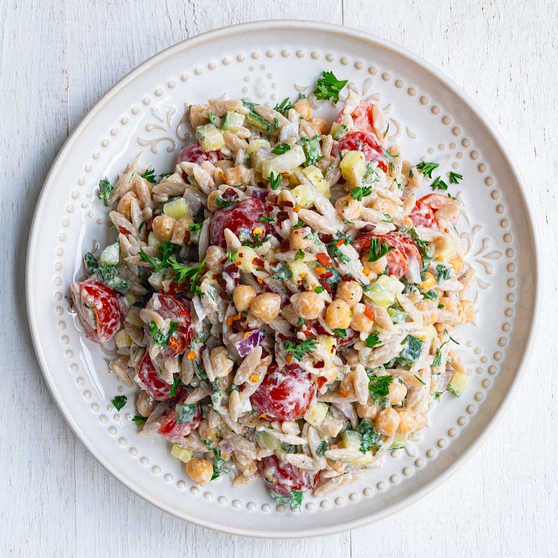 High-Protein Greek Orzo Pasta Salad