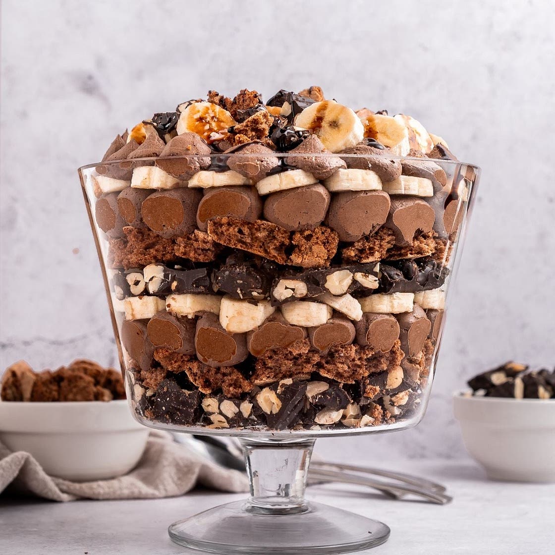 Trifle With Chocolate, Bananas, And Cashews (GF)