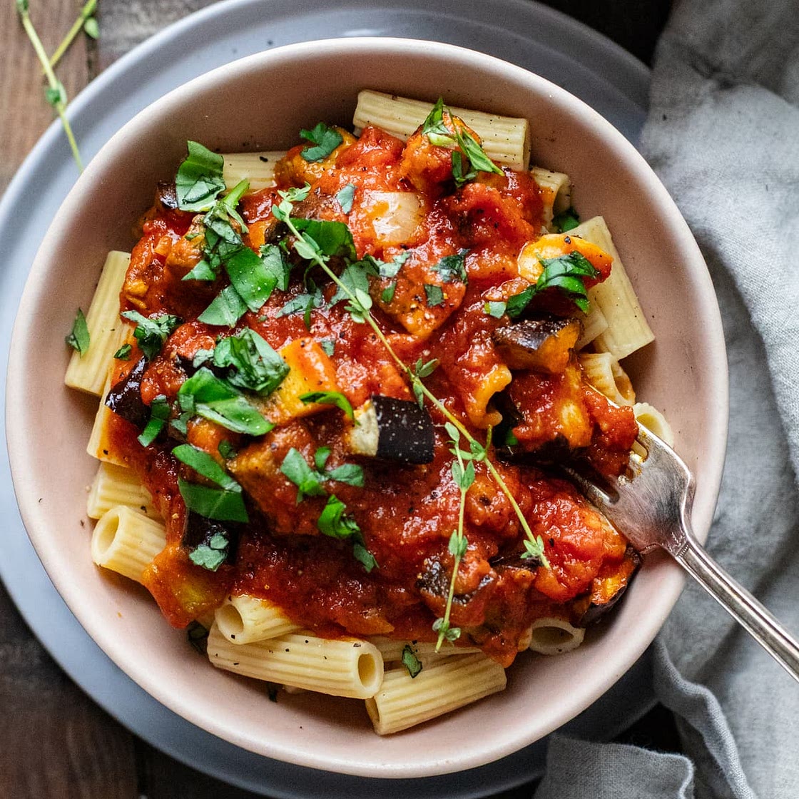 Roasted Eggplant Pasta