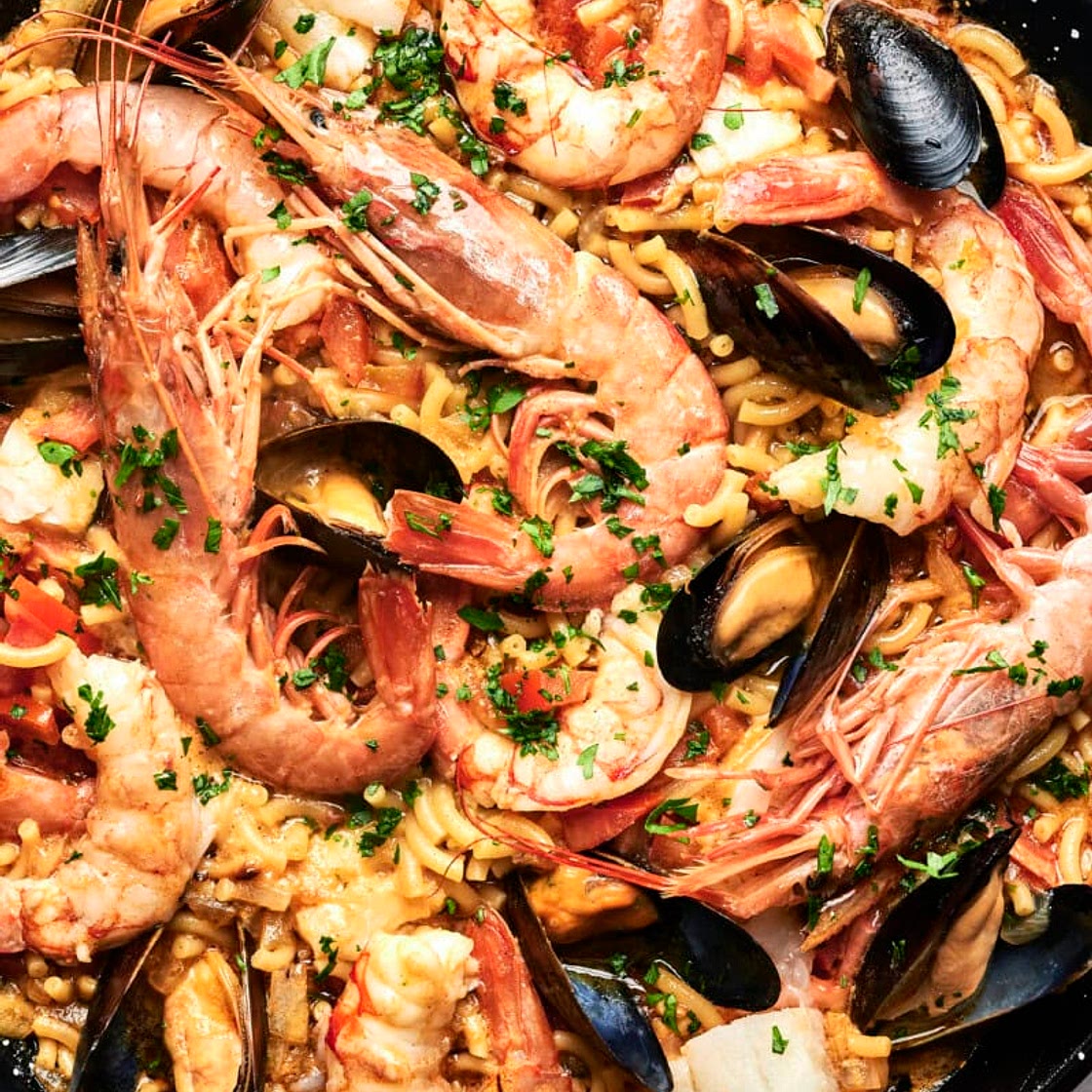 Spanish Fideua with Seafood