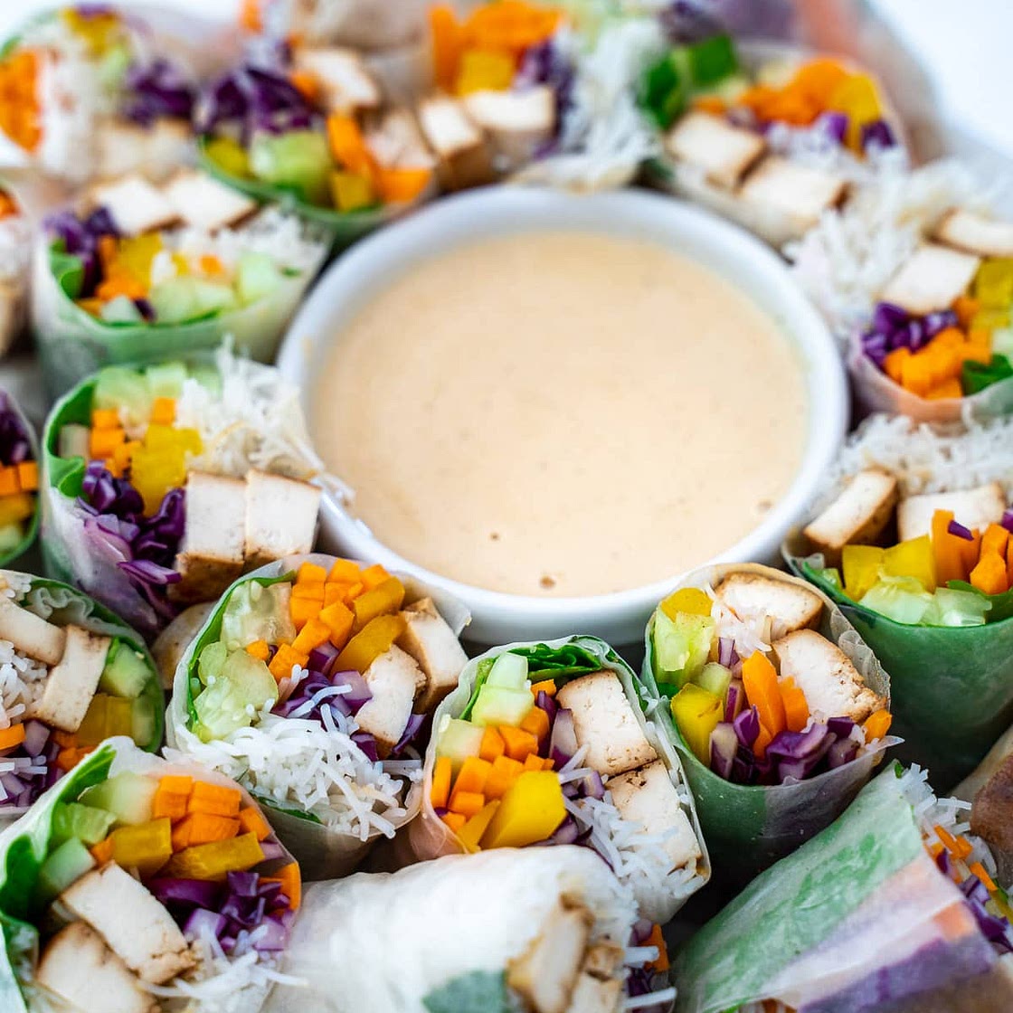 Vegan Summer Rolls with Homemade Peanut Sauce