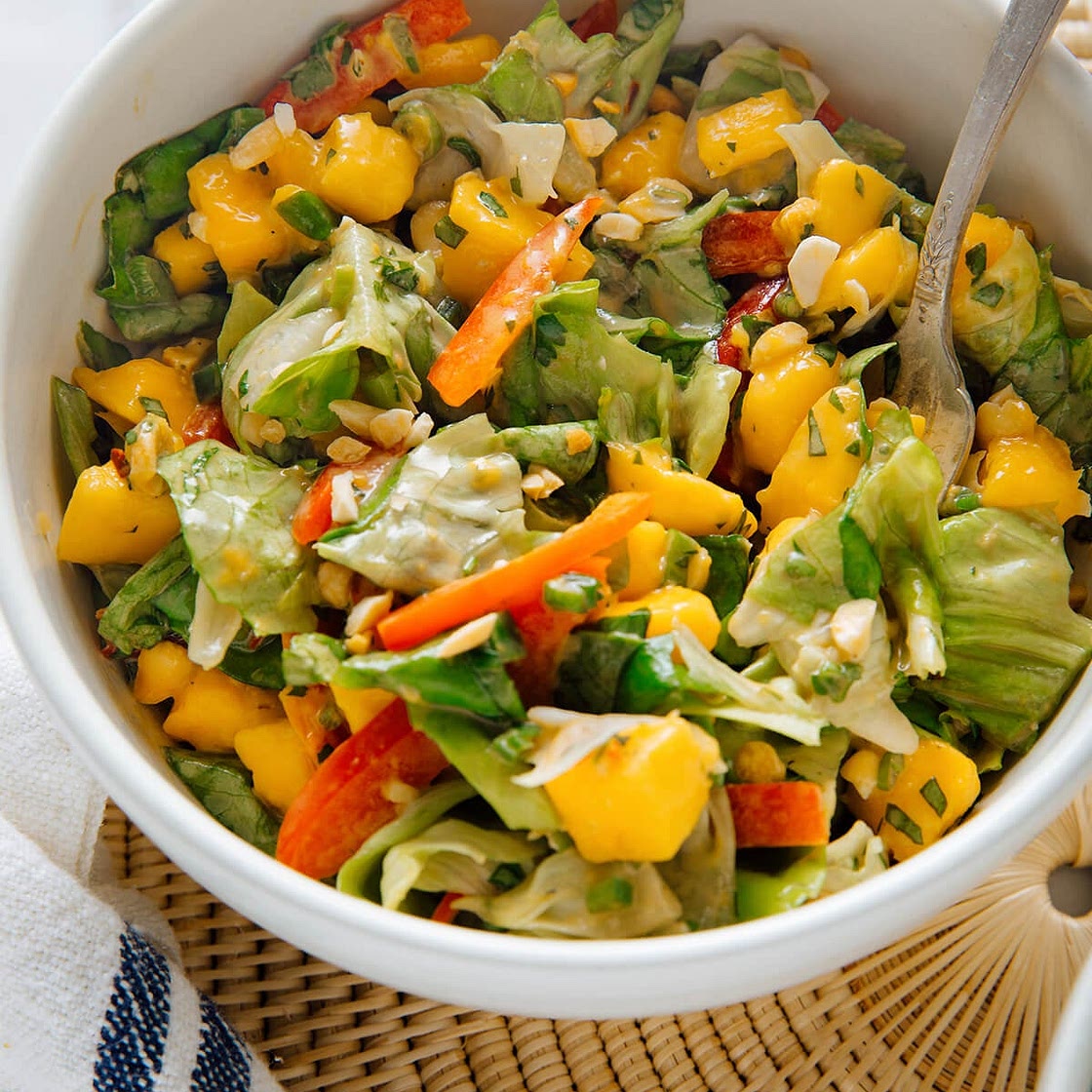 Thai Mango Salad with Peanut Dressing