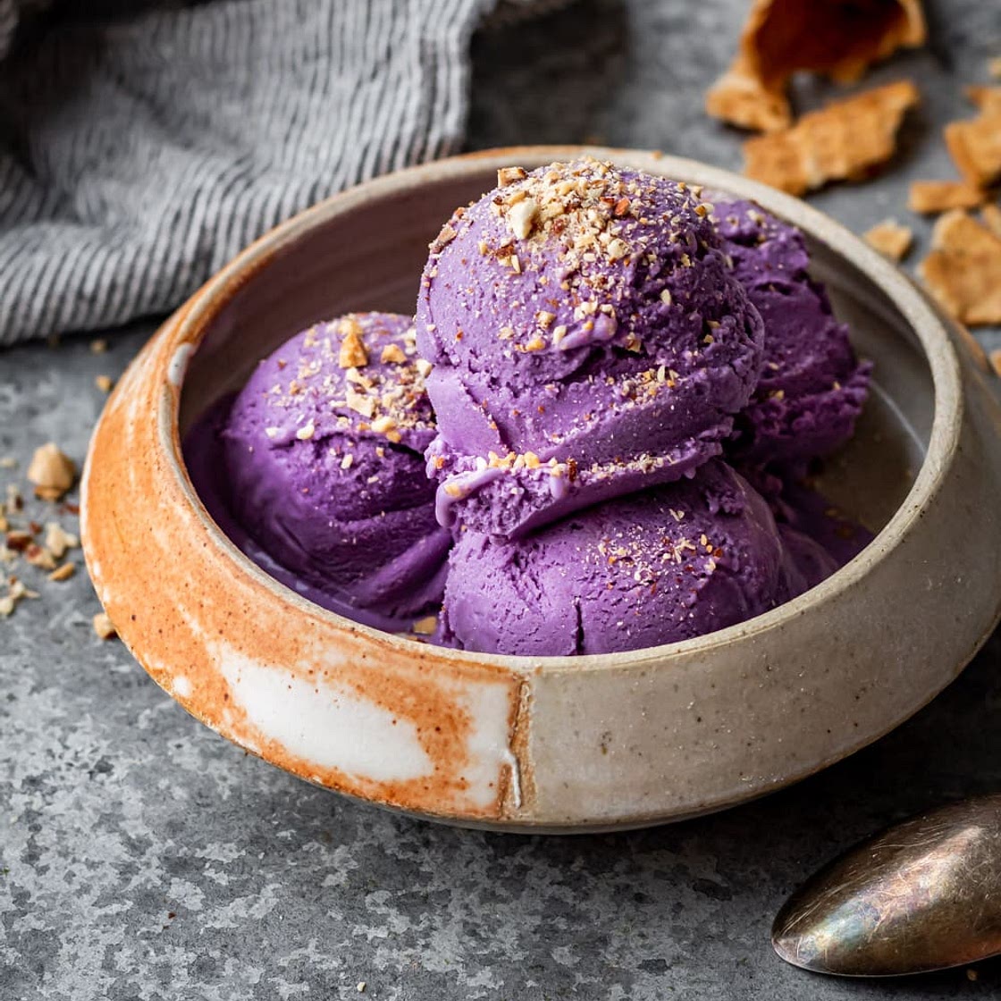 Homemade Ube Ice Cream