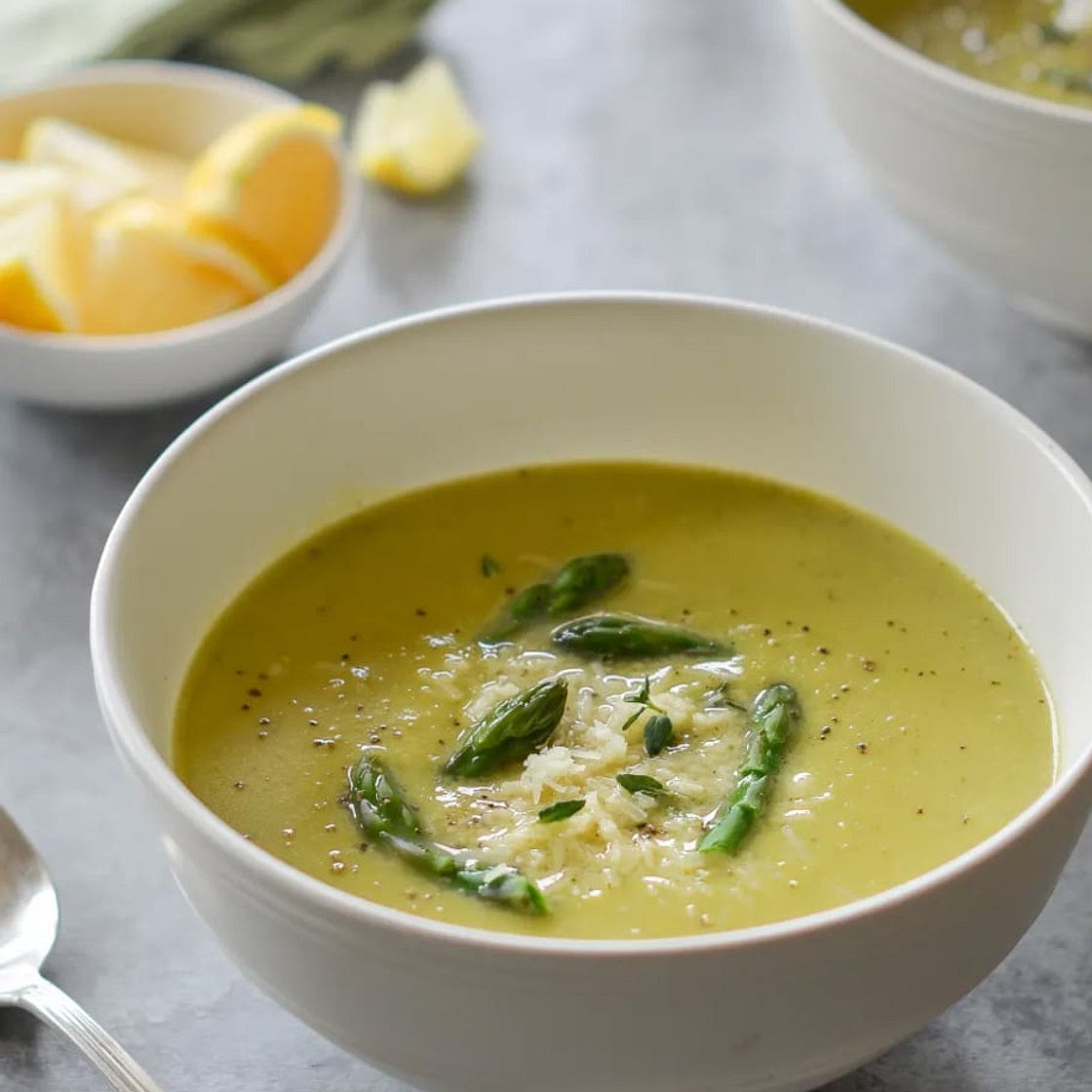Asparagus Soup with Lemon and Parmesan