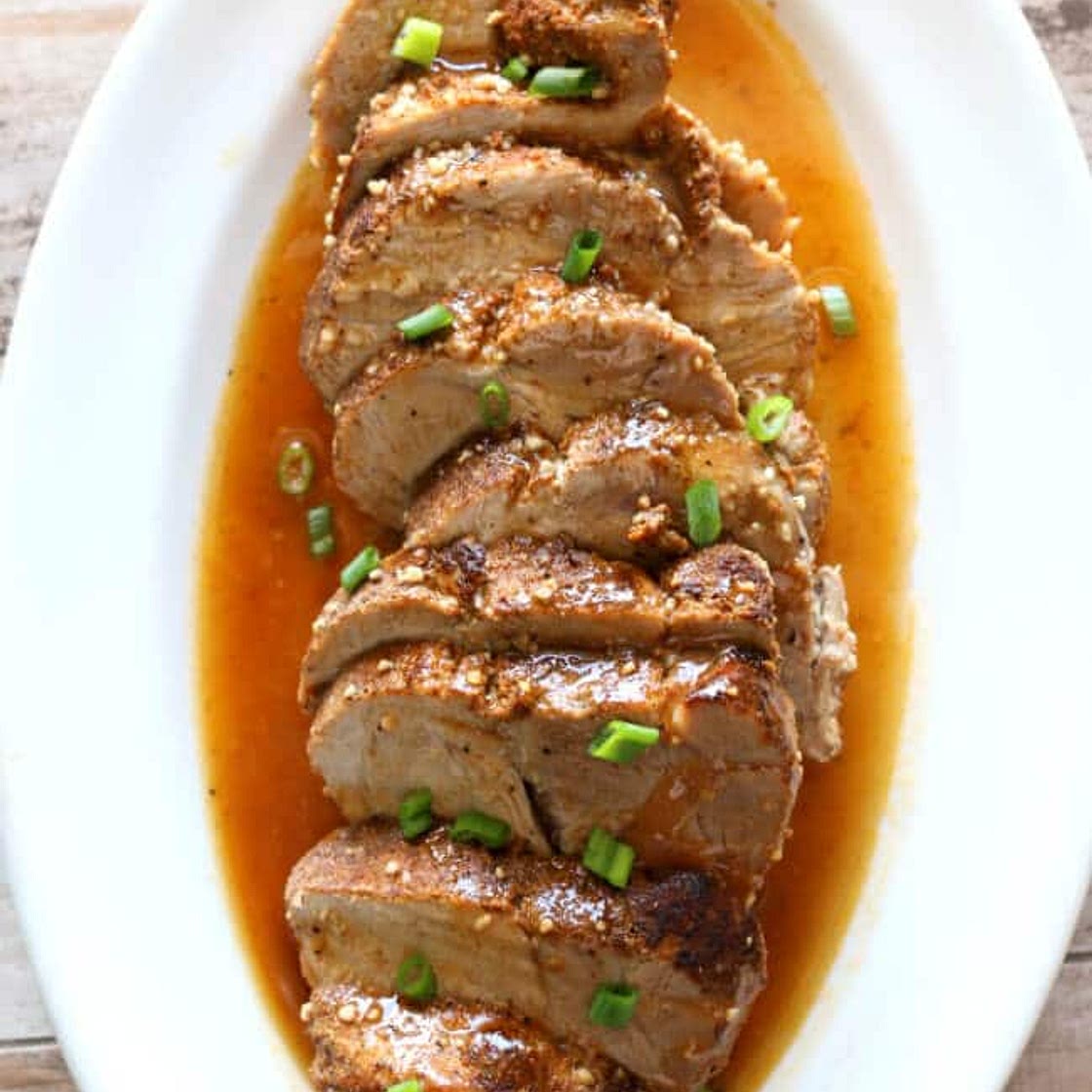 Instant Pot Pork Loin with Honey Butter Garlic Sauce