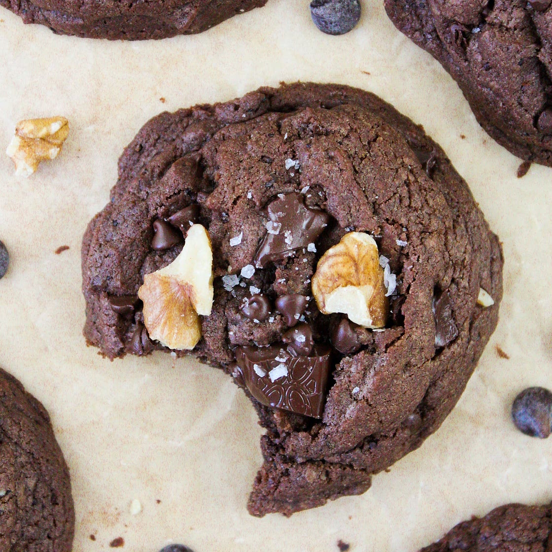 Chocolate Espresso Walnut Cookies