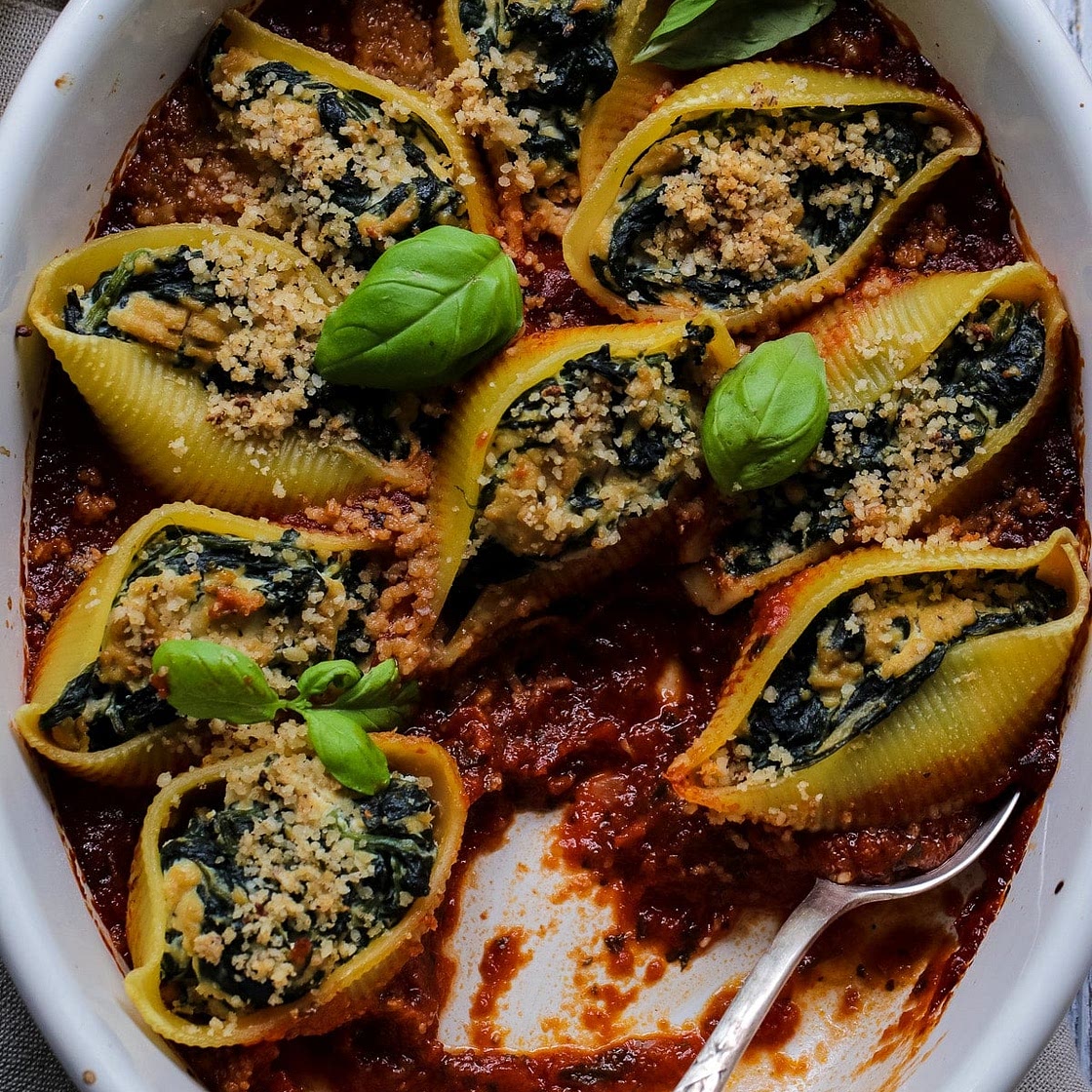 5 Ingredient Stuffed Shells with Spinach and Ricotta