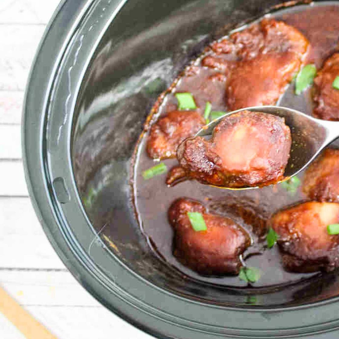 Slow Cooker Boneless, Skinless BBQ Chicken Thighs