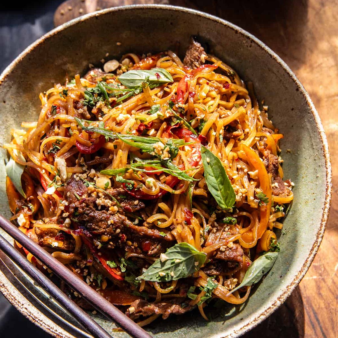 30 Minute Thai Basil Beef Noodles