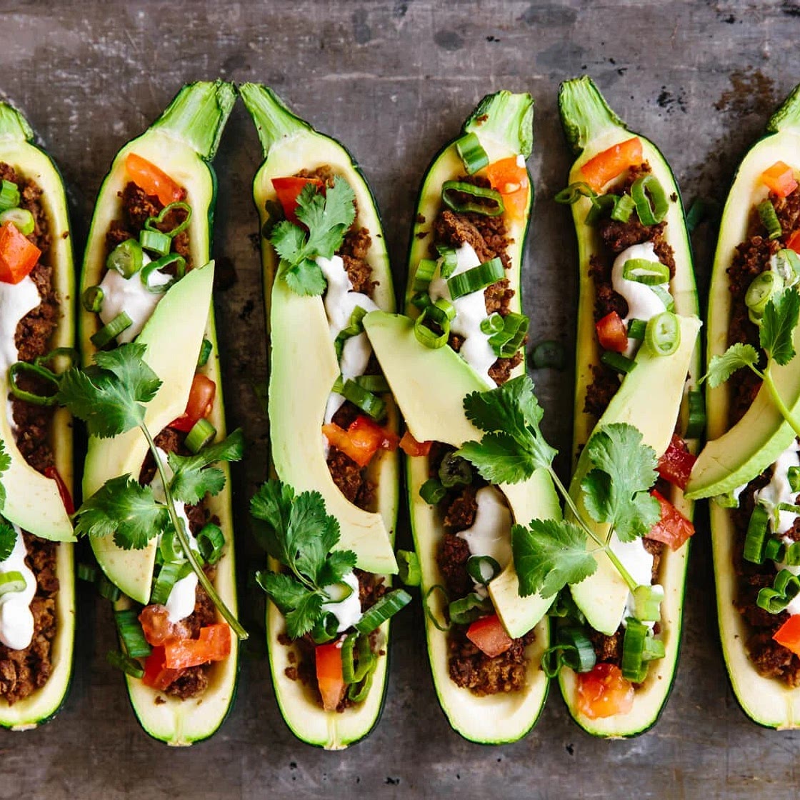Taco Stuffed Zucchini Boats
