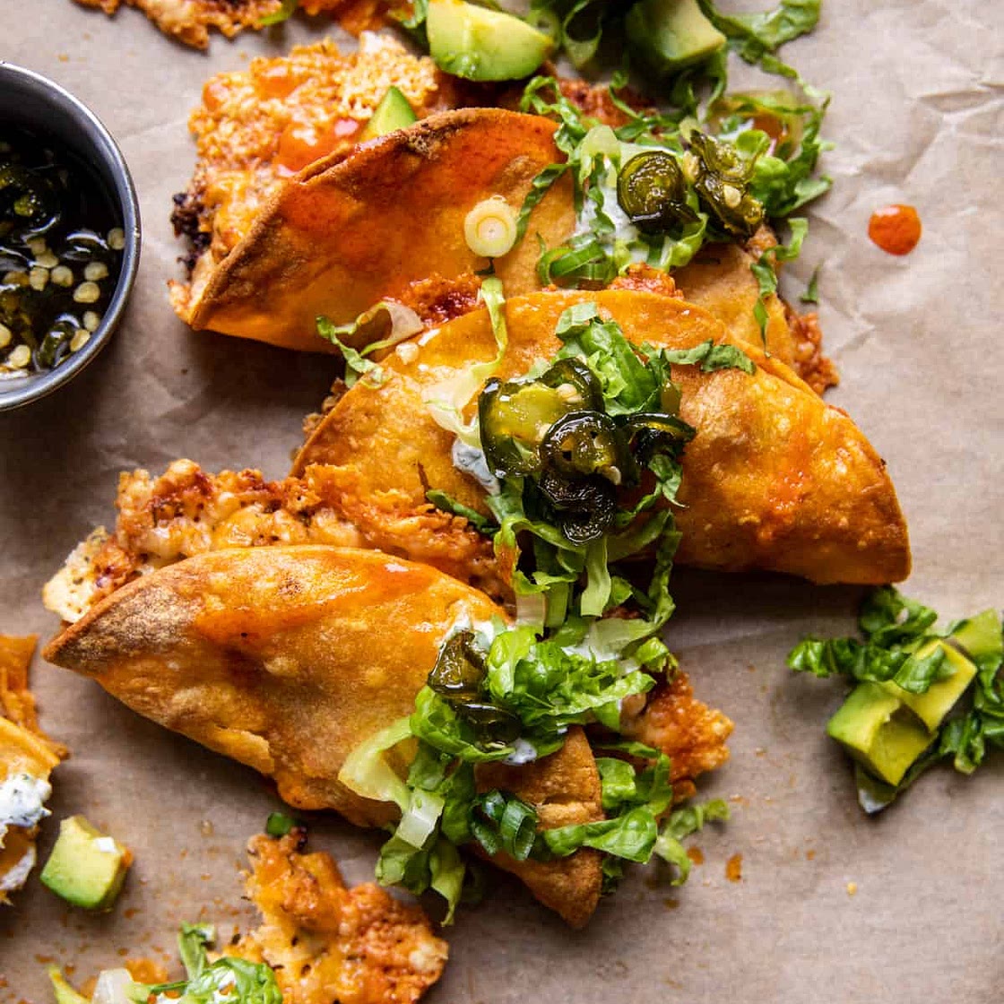 Spicy Buffalo White Chicken Chili Tacos