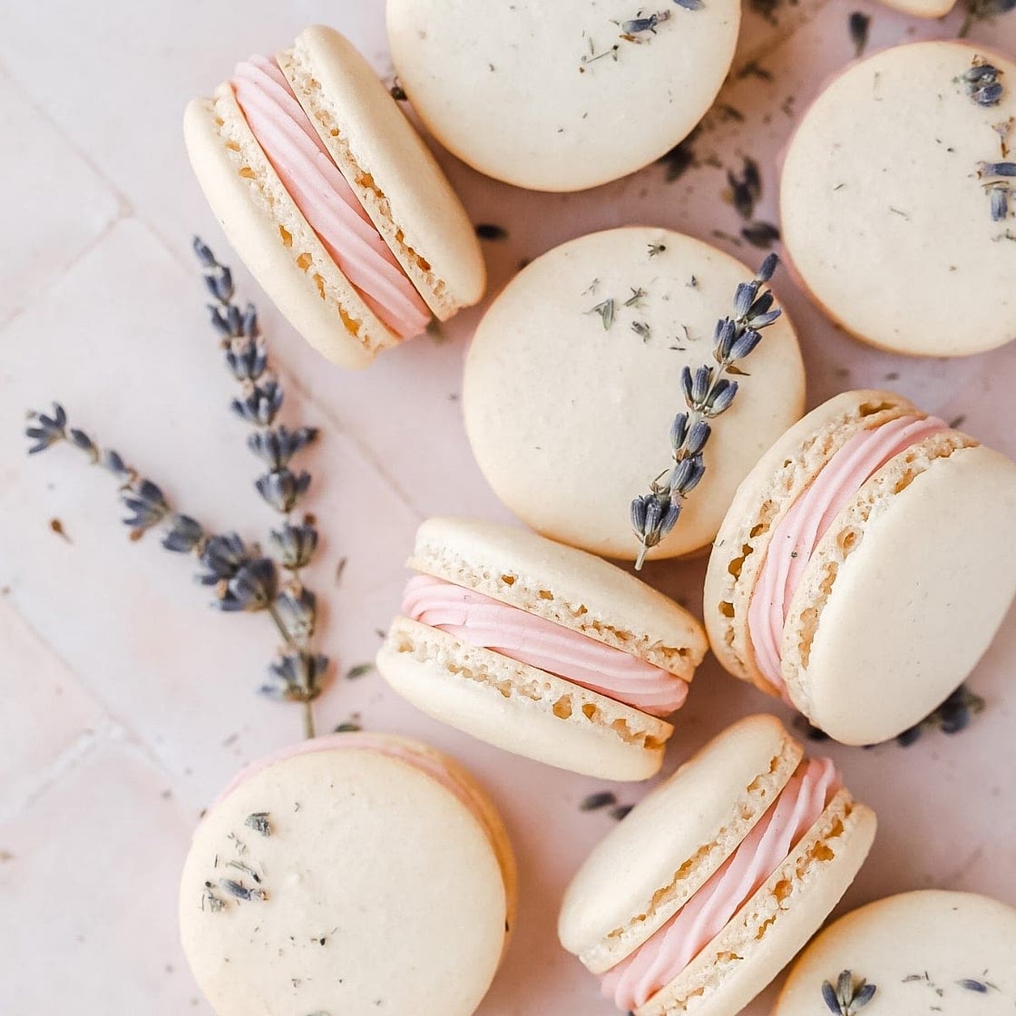 Blackberry Lavender Macarons