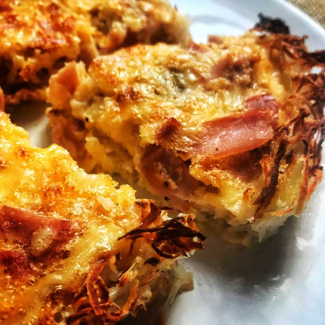 Hash brown crust quiche lorraine