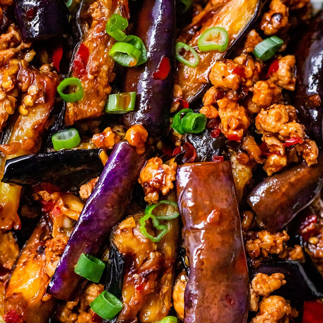 Easy Chinese Eggplant with Minced Pork