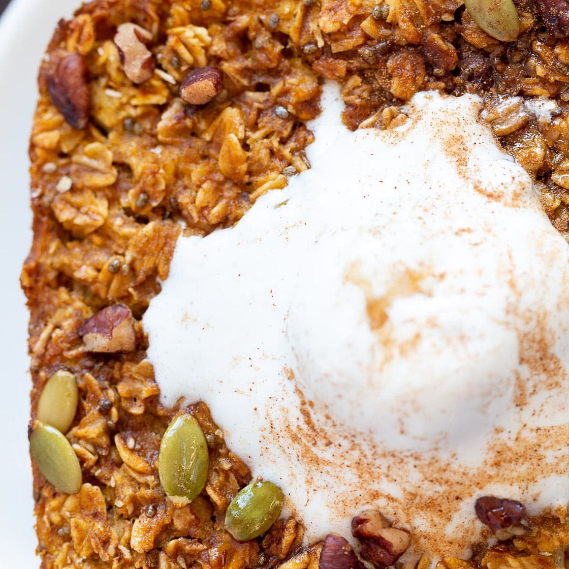 Vegan Pumpkin Baked Oatmeal