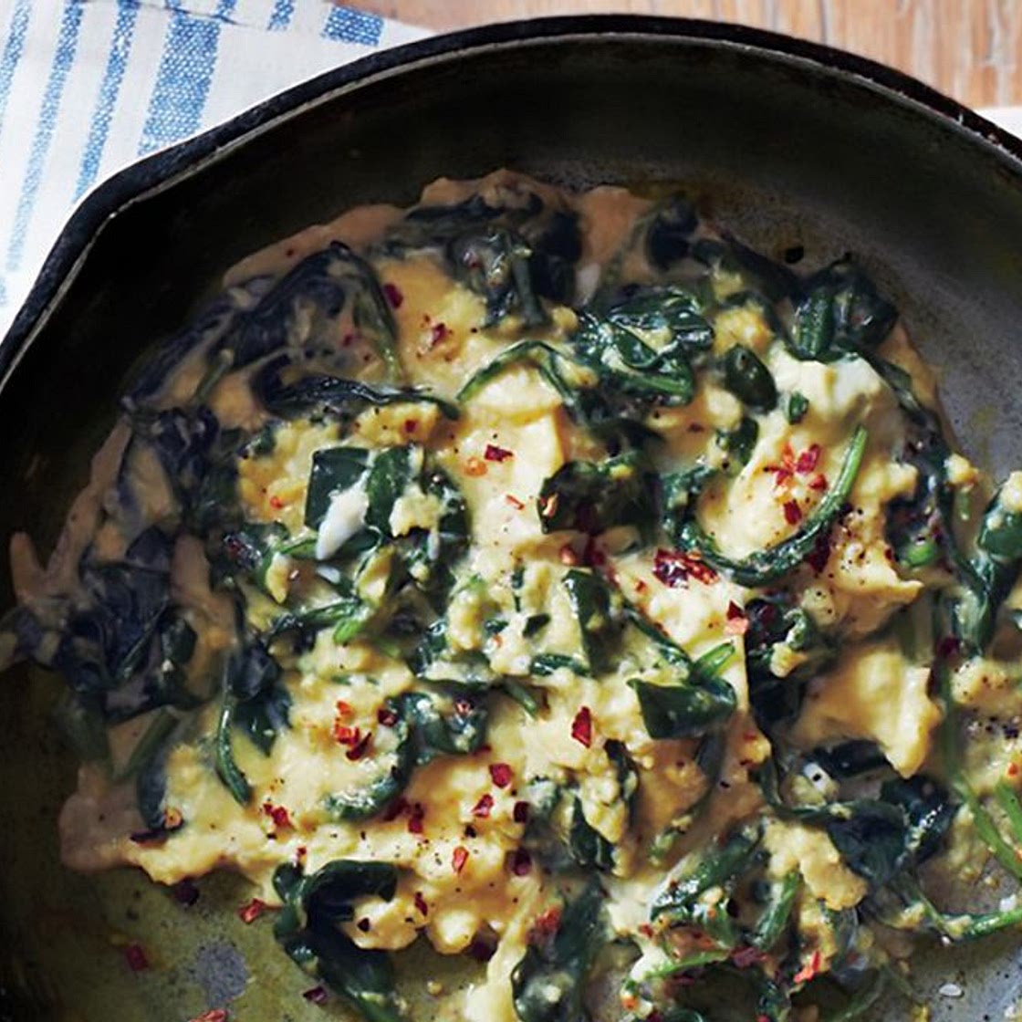Scrambled Eggs with Spinach & Parmesan