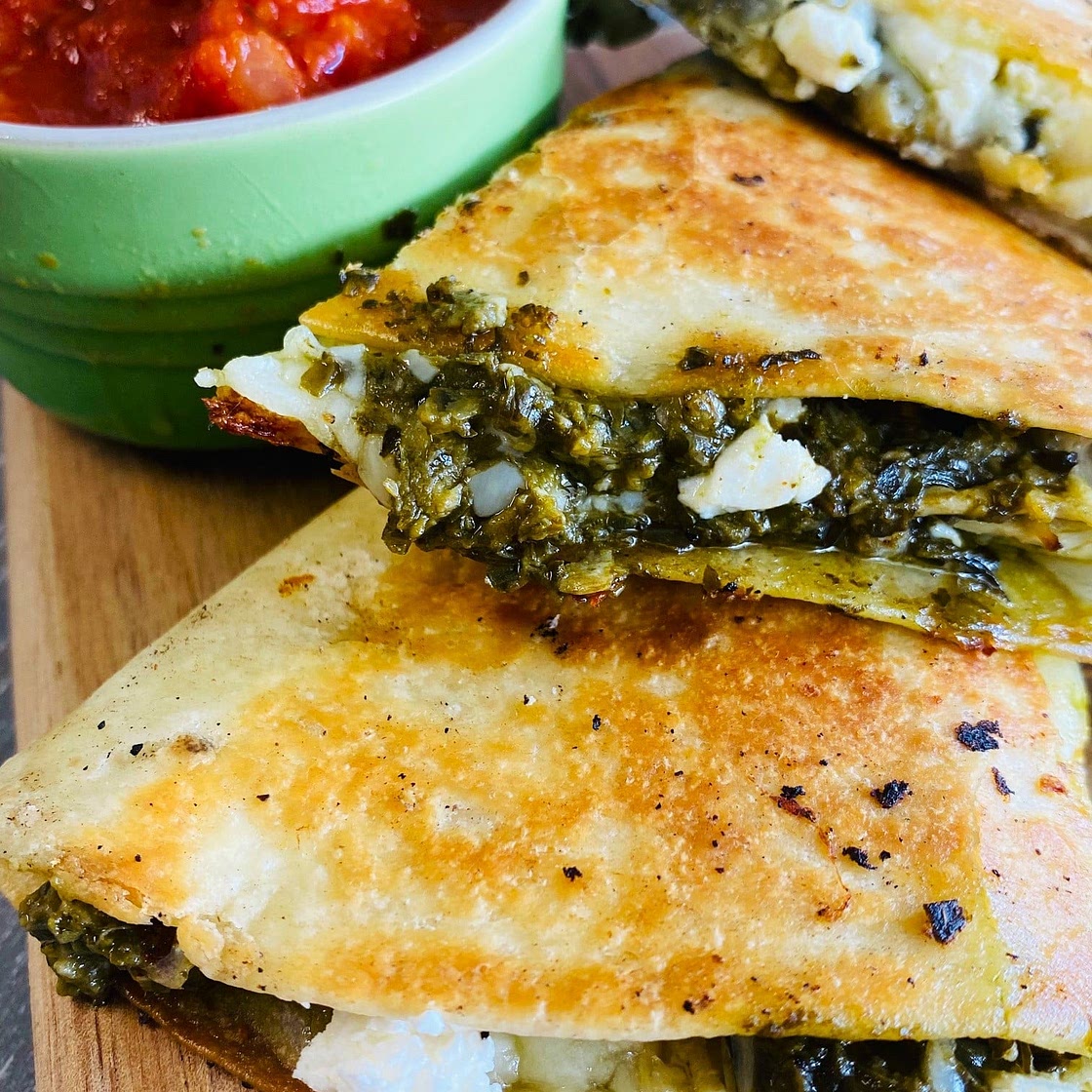 Blackstone Chicken Pesto Quesadillas