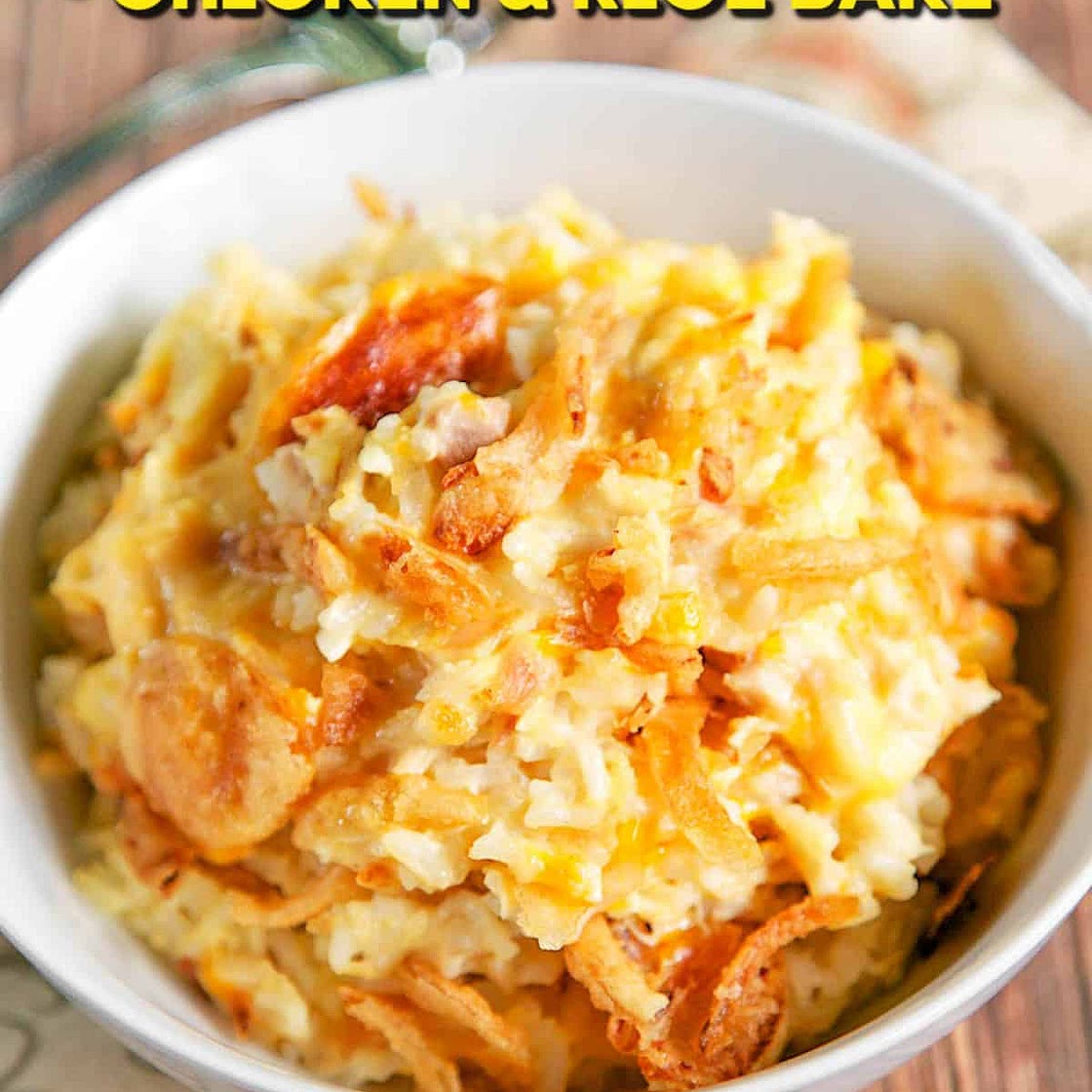 French Onion Chicken and Rice Bake